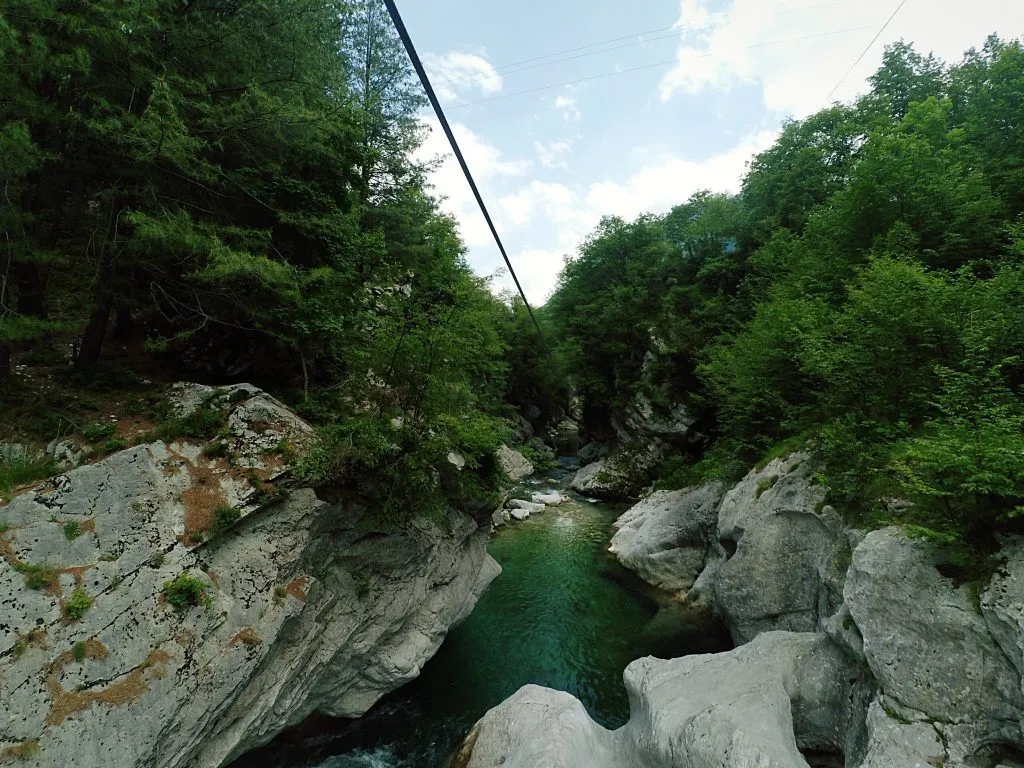 Zipline sul fiume Soca