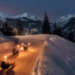 Schlittenfahren bei Nacht